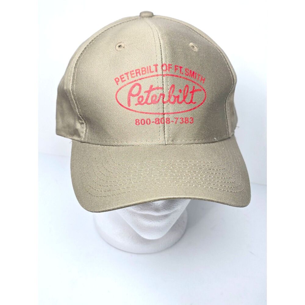 Peterbilt of Ft Smith Snapback Hat Tan Beige Trucker Graphic Cap